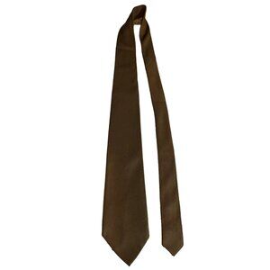 Regalan Mens Neck Tie Solid Brown Work Dad Tie